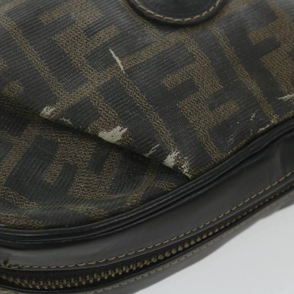 FENDI Zucca Canvas Shoulder Bag Coated Canvas Brown Auth bs9073 - Picture 7 of 16